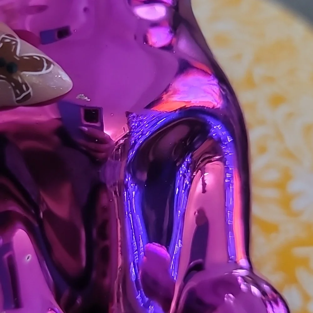 🩷Cute Pink Matallic Sitting Bulldog Figurine Statue🩷 - Picture 7 of 8